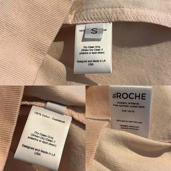 St. Roche Kia Corduroy Midi Skirt Drop Waist Buttons Pink Small Prairie Cottage - Picture 7 of 7